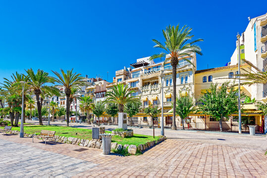 Seafront of Sitges,a beautiful town near Barcelona. - Powered by Adobe