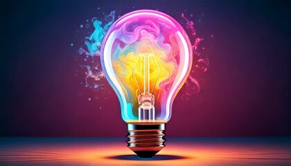  lightbulb radiating softly shimmering 