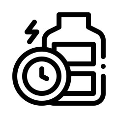 Battery Clock line icon