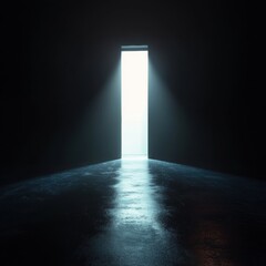 Schmale Türöffnung mit geheimnisvollem Lichtschein
