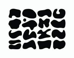 Clean Modern Blob Shape Silhouette Collection Vector Template