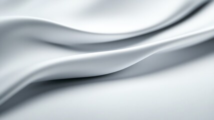 Smoothly draped, white fabric waves creating soft, calm texture