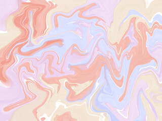 Pastel orange blue beige lavender marble texture liquid high quality background. Abstract fluid art design with soft pastel hues. Swirling marble texture creates a dreamy and vibrant 