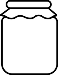 Glass jar kitchen utensil icon, Hand drawn sketch style drawing. canning and preserving. With cover and without lid. ,isolated on a transparent background, PNG, cutout, or clipping path.