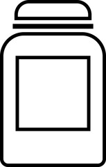 Glass jar kitchen utensil icon, Hand drawn sketch style drawing. canning and preserving. With cover and without lid. ,isolated on a transparent background, PNG, cutout, or clipping path.