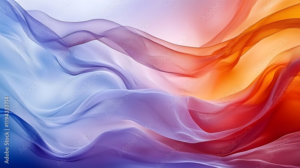 Poster smooth gradient background featuring a mesmerizing display of flowing abstract shapes in a harmoniou