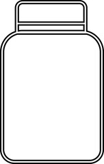 Glass jar kitchen utensil icon, Hand drawn sketch style drawing. canning and preserving. With cover and without lid. ,isolated on a transparent background, PNG, cutout, or clipping path.