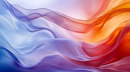 Fototapeta premium Smooth gradient background featuring a mesmerizing display of flowing abstract shapes in a harmonious blend of soothing pastel color tones