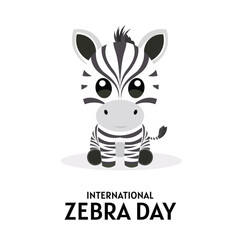 International Zebra Day Modern Vector January 31 poster social media post design