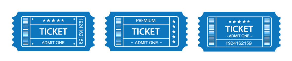 Fototapeta premium Ticket admit set icon, vector illustration