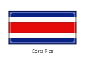 Vector illustration of the Costa Rica in pixel art or mosaic style on white background. Collection of flags of the countries of the world.