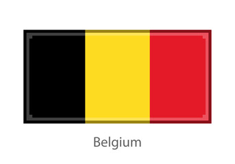 Fototapeta premium Vector illustration of the Belgium flag in pixel art or mosaic style on white background. Collection of flags of the countries of the world.