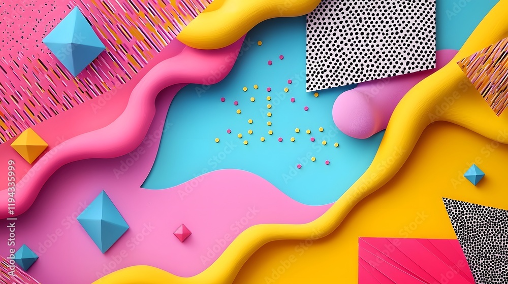 Poster vibrant geometric shapes and patterns create a modern abstract and colorful background design the co