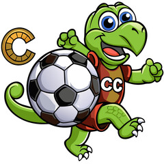 🏆⚽ Soccer Turtle Character – Free Digital Art for Kids & Sports Branding