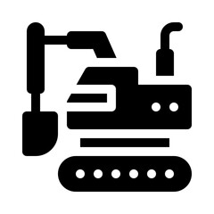 Excavator glyph icon