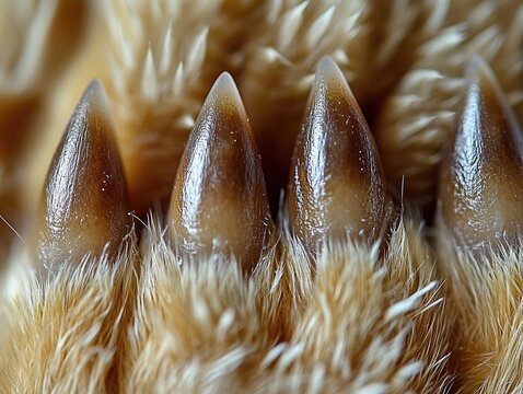 Intricate Close-Up of Animal Claws Featuring Detailed Fur Textures and Patterns