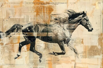 Barrel racing ephemera border backgrounds painting drawing.