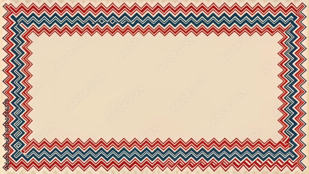 Fototapete retro zigzag border design with ample copy space