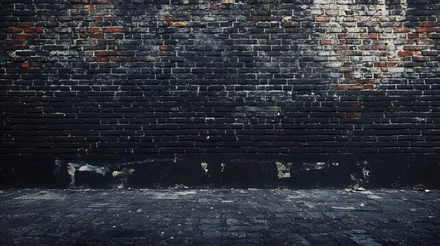 Fototapeta Dark Brick Wall Urban Background Texture