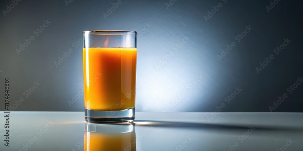Poster refreshing citrus juice in a glass on a table