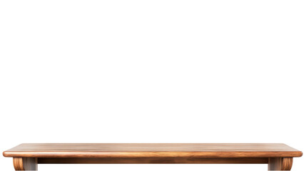 Blank wooden shelf concept. Wooden table with transparent background.