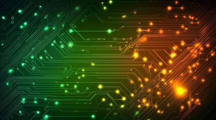 Obraz premium Sleek and modern technology themed background featuring intricate circuit patterns vibrant gradients and a futuristic digital aesthetic This image evokes a sense of innovation connectivity