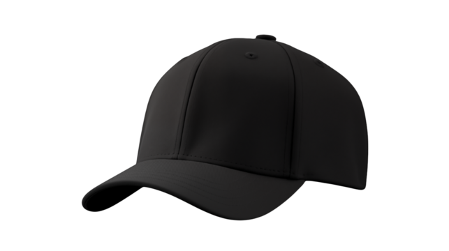 Black Baseball Cap Mockup  on a transparent background - Powered by Adobe