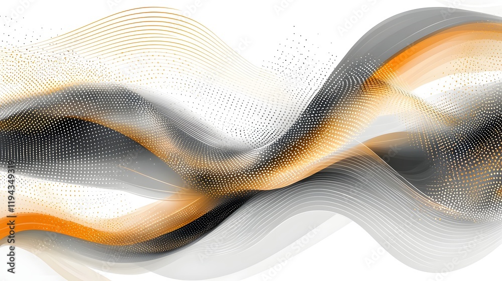 Poster abstract flowing gradient waves in soothing calm colors creating a dynamic elegant and minimalist di