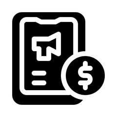 Mobile Marketing glyph icon
