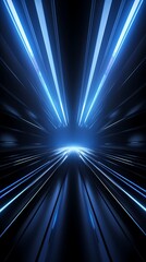 Digital technology blue and black grid future tunnel poster background