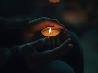 hand holding a candle