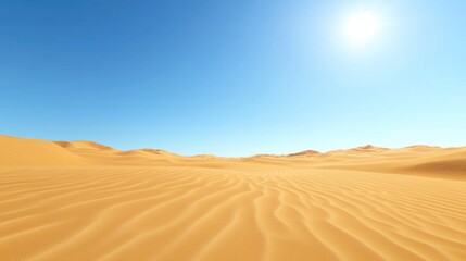 Bright desert landscape under a clear blue sky