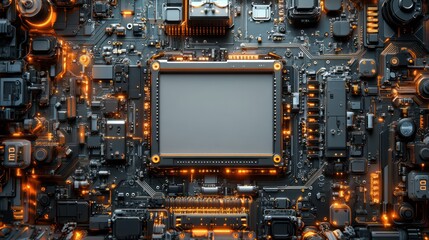 Fototapeta premium Abstract Circuit Board: Futuristic Technology and Digital Design