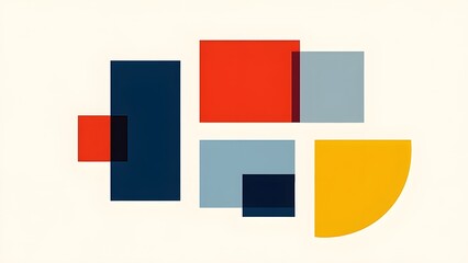 Fototapeta premium Simple abstract art piece with bold color blocks in a minimal composition