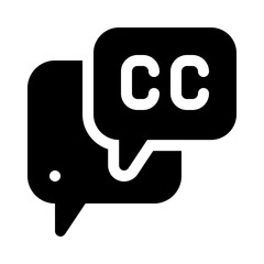 Closed Captioning glyph icon