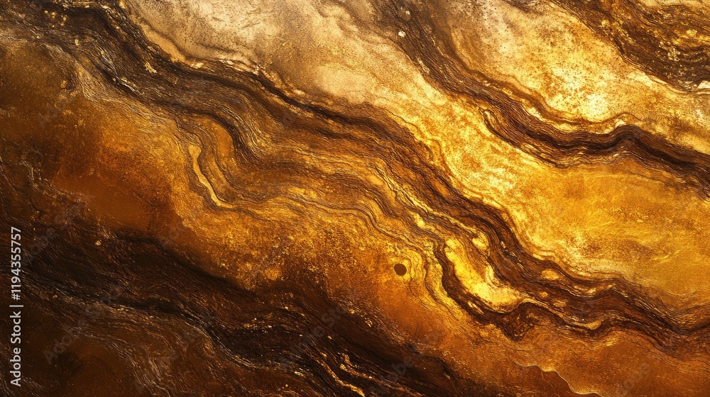 Poster golden abstract texture with wavy patterns resembling natural grain for design and background use