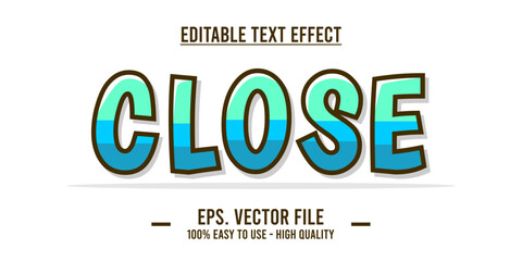 Close shop typography word art illustration, poster, editable text effect, file EPS