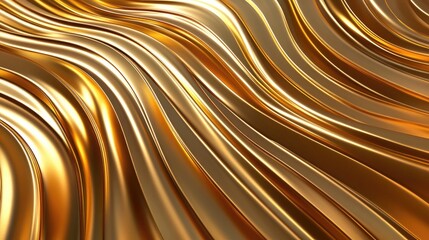 Elegant golden wave texture for backgrounds and design projects conveying luxury and sophistication. Perfect for upscale branding and visual aesthetics.