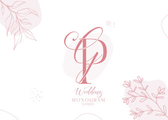 Wedding initial GP and PG monogram logo