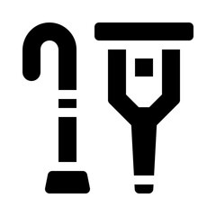 Crutch glyph icon