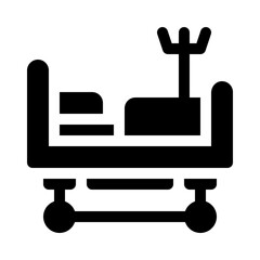 Hospital bed glyph icon