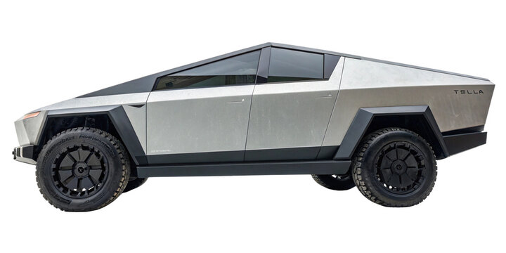 Tesla cybertruck isolated. 