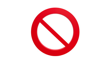 Prohibition Sign Red Circle with Diagonal Slash 