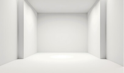 Abstract monochrome minimalistic room with white walls 