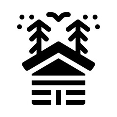 Log cabin glyph icon