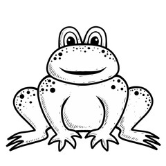 Sketch frog isolated on white