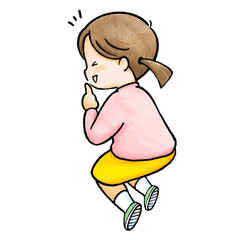 ないしょ話をしている女の子のイラスト