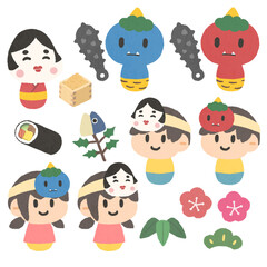 節分のイラストセット