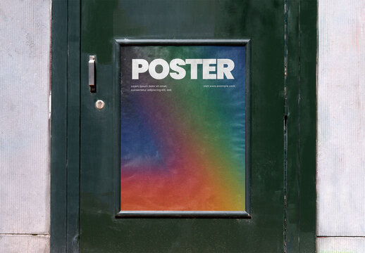 Mockup Of Vertical Customized Sign On Door