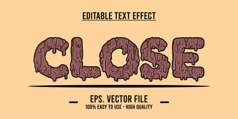 Close shop typography word art illustration, poster, editable text effect, file EPS